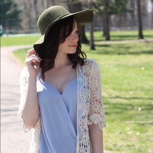 Wide brim - floppy hat - olive green